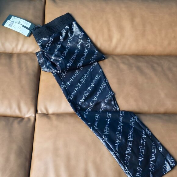 SOLD Versace Jeans Couture Logo Band Leggings Black - Size 40 (US 4) - $225 MSRP - Picture 8 of 8